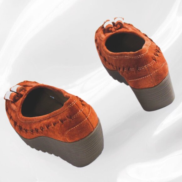 Bass EL Paso Cinnamon Rust Suede Slip-On Wedge, Size 7 (New) - Picture 6 of 8